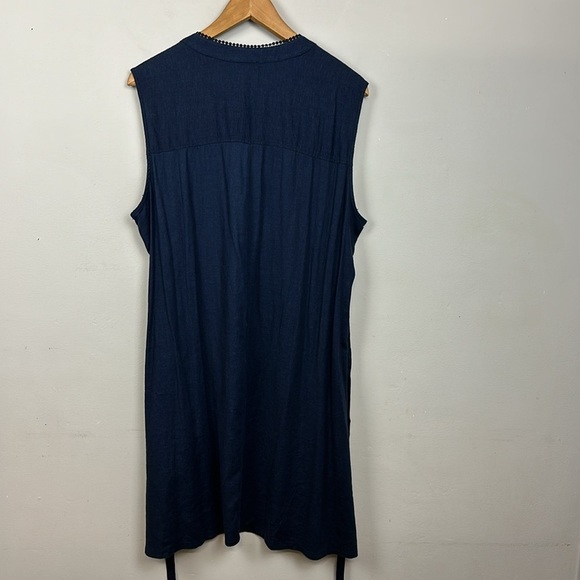 NWT DG2 By Diane Gilman Linen Blend High Low Sleeveless Top Sz L - Picture 6 of 10